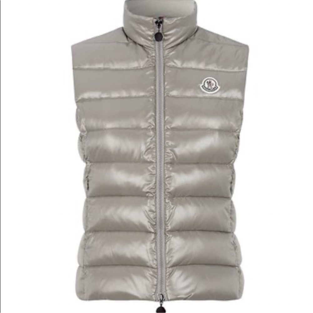Moncler Vest for kids unisex jacket grey sleeveless
